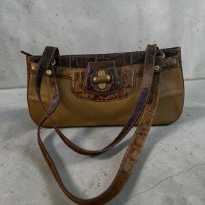 Brahmin Two-Tone Brown Crocodile 🐊 25th Anniversary Shoulder 💼